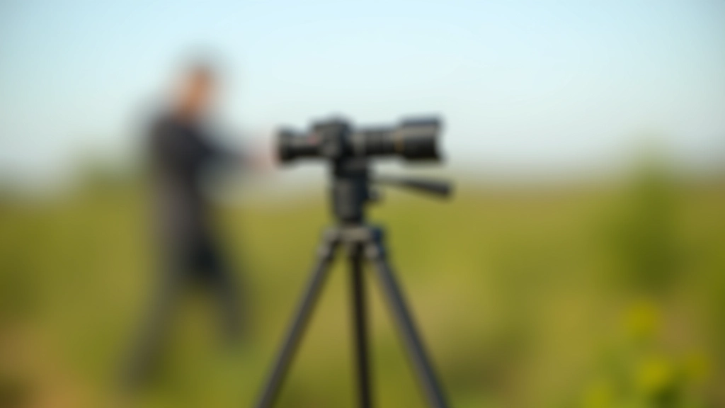 Professionele camera met telezoom lens op statief
